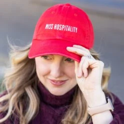 Miss Hospitality Low Profile Embroidered Cotton Baseball Cap