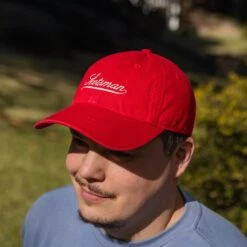 Scotsman Red Cotton Embroidered Low Profile Cap -Laurel Mercantile Store 0A5A6376