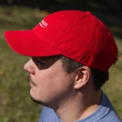 Scotsman Red Cotton Embroidered Low Profile Cap -Laurel Mercantile Store 0A5A6379