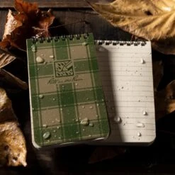 Rite in the Rain Weatherproof Top Spiral Notebook, Green Plaid (3" x 5")