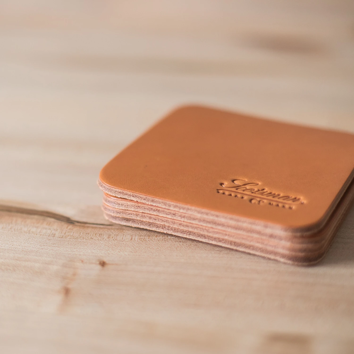 Scotsman Handcrafted Leather Coaster Set (4-Pack) 5 Scotsman Handcrafted Leather Coaster Set (4-Pack) - Image 3