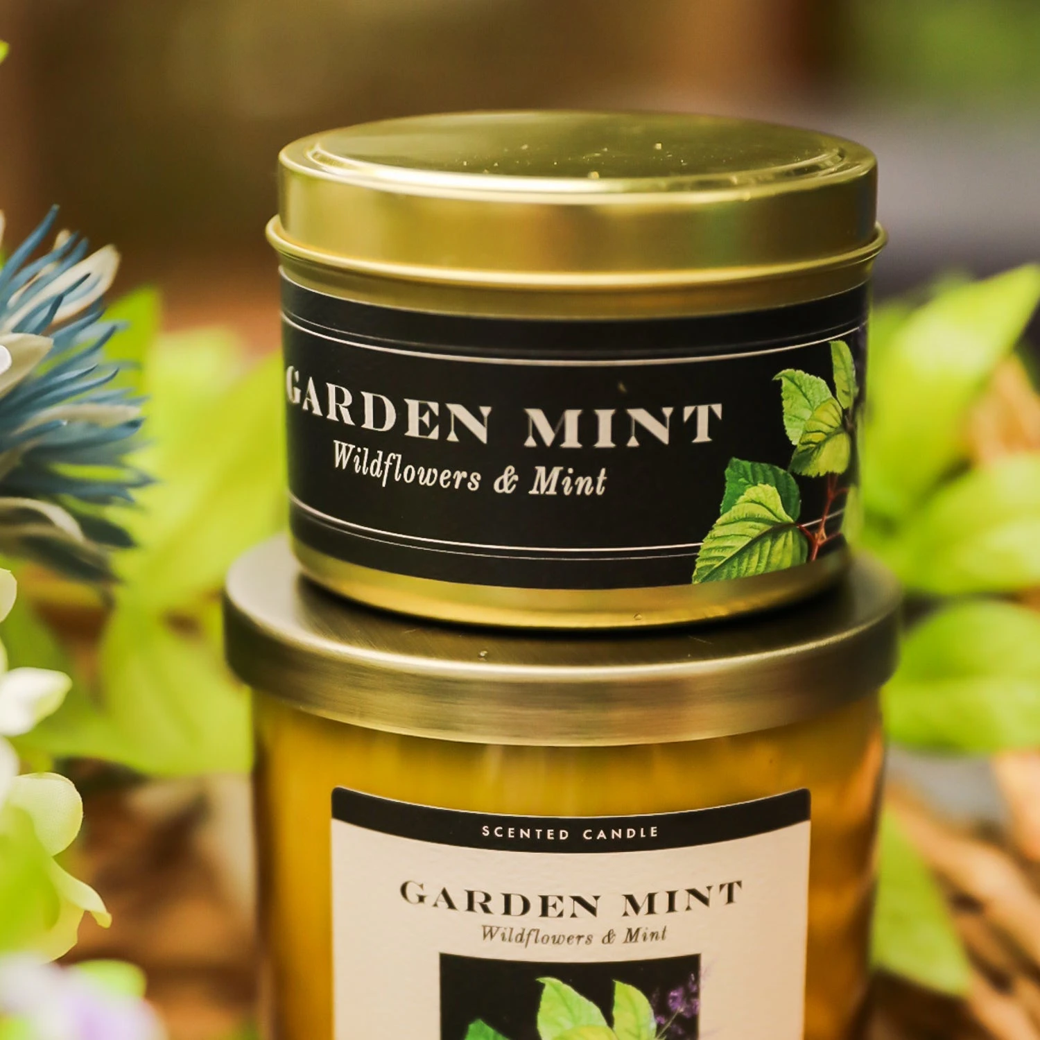 Garden Mint & Wildflower Scented Candle - 5 oz Hand-Poured 3 Garden Mint & Wildflower Scented Candle - 5 oz Hand-Poured