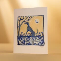 Adam Trest Stationery | Dog Moon Card -Laurel Mercantile Store Adam Trest Stationery Dog Moon Card 00006