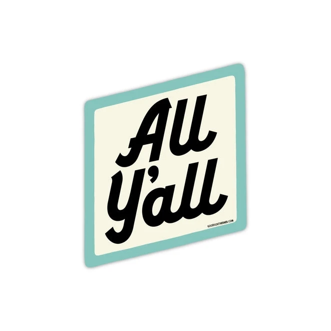 All Y'all Vinyl Sticker: Durable Waterproof Southern Slang Decal for Laptops & Water Bottles 3 All Y'all Vinyl Sticker: Durable Waterproof Southern Slang Decal for Laptops & Water Bottles