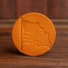 Scotsman American Flag Leather Coaster -Laurel Mercantile Store American Flag Leather Coaster 00002