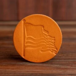 Scotsman American Flag Leather Coaster