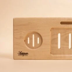 Maple Wood Bath Caddy - Luxury Bathtub Organizer with Tablet & Phone Holder -Laurel Mercantile Store Bath Cady Walnut White Oak Cherry Maple Wood Bathroom Home Lifestyle 00035