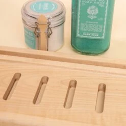 Maple Wood Bath Caddy - Luxury Bathtub Organizer with Tablet & Phone Holder -Laurel Mercantile Store Bath Cady Walnut White Oak Cherry Maple Wood Bathroom Home Lifestyle 00046