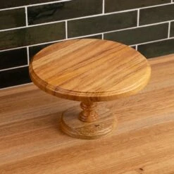 Brazilian Oak Cake Stand -Laurel Mercantile Store Brazilian Oak Cake Stand 00003