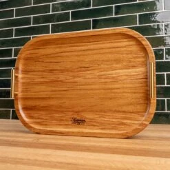 Brazilian Oak Serving Tray -Laurel Mercantile Store Brazilian Oak Serving Tray 00009