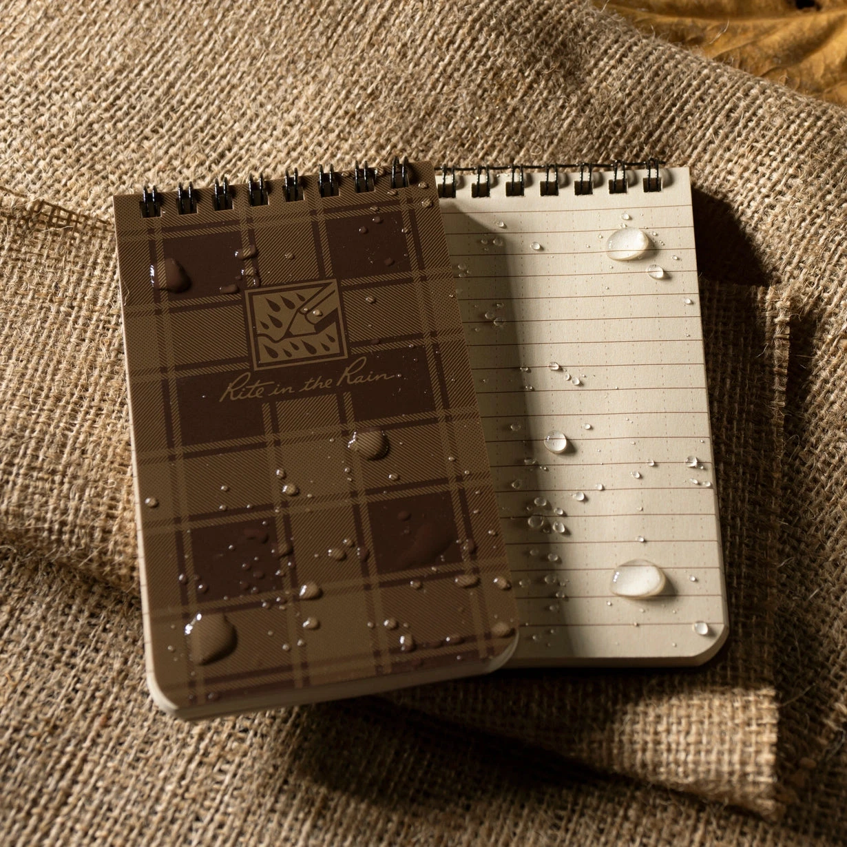 Rite in the Rain Weatherproof Top Spiral Notebook - Brown Plaid (3" x 5") 3 Rite in the Rain Weatherproof Top Spiral Notebook - Brown Plaid (3" x 5")