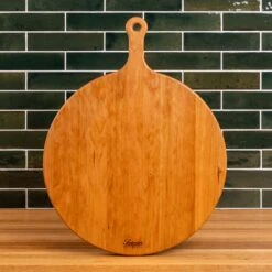 Scotsman Co. Handcrafted Cherry Wood Pizza Board & Serving Paddle -Laurel Mercantile Store Cherry Pizza Board Large 00006
