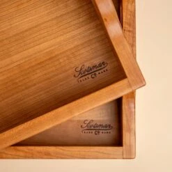Scotsman Cherry Wood Serving Tray with Dovetail Joints -Laurel Mercantile Store Cherry Serving Tray 00020
