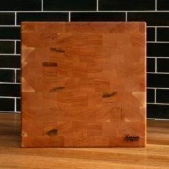 Cherry End Grain Square Butcher Block -Laurel Mercantile Store Cherry Square End Grain Butcher Block Large 00005