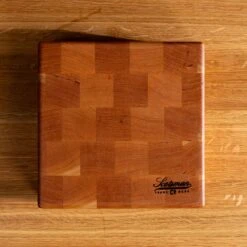 Cherry End Grain Square Butcher Block -Laurel Mercantile Store Cherry Square End Grain Butcher Block Small 00001