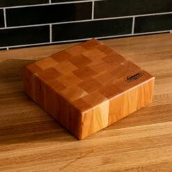 Cherry End Grain Square Butcher Block -Laurel Mercantile Store Cherry Square End Grain Butcher Block Small 00002