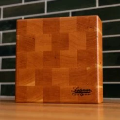 Cherry End Grain Square Butcher Block -Laurel Mercantile Store Cherry Square End Grain Butcher Block Small 00003