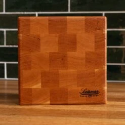 Cherry End Grain Square Butcher Block -Laurel Mercantile Store Cherry Square End Grain Butcher Block Small 00005