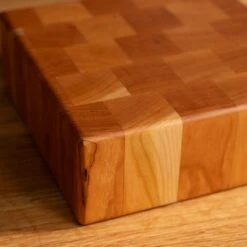 Cherry End Grain Square Butcher Block -Laurel Mercantile Store Cherry Square End Grain Butcher Block Small 00006