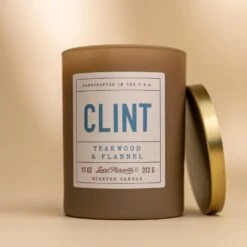 Teakwood & Flannel Masculine Scented Candle - Clint 11 oz