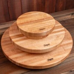 Scotsman Co. Curly Maple Lazy Susan -Laurel Mercantile Store Curly Maple Lazy Susans 00006