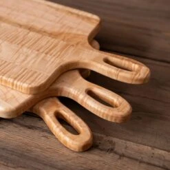 Curly Maple Wood Bread Board - Handcrafted American Hardwood Serving Tray -Laurel Mercantile Store DSC01109