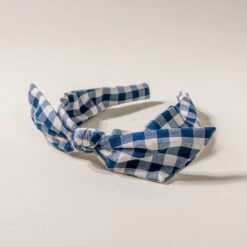 Brooke's Gingham Bow Headband: Slim & Comfortable Non-Slip Style -Laurel Mercantile Store DSC0257