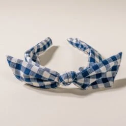 Brooke's Gingham Bow Headband: Slim & Comfortable Non-Slip Style -Laurel Mercantile Store DSC0259