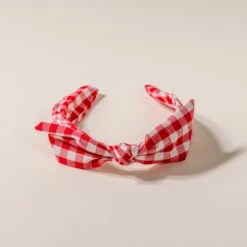 Brooke's Gingham Bow Headband: Slim & Comfortable Non-Slip Style -Laurel Mercantile Store DSC0262