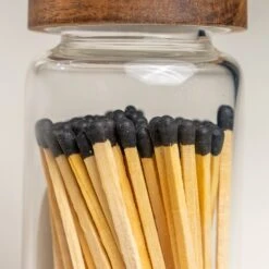 Raven Long Stem Matches in Decorative Glass Jar with Acacia Wood Lid -Laurel Mercantile Store DSC04069 f01d45d9 649e 4bd6 ae60 3ec3d89e7049