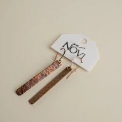 Laurel Mercantile Novi Rectangle Bar Earrings - Handcrafted in Laurel, MS -Laurel Mercantile Store DSC04914