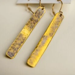Laurel Mercantile Novi Rectangle Bar Earrings - Handcrafted in Laurel, MS -Laurel Mercantile Store DSC04942