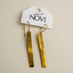 Laurel Mercantile Novi Rectangle Bar Earrings - Handcrafted in Laurel, MS -Laurel Mercantile Store DSC04952