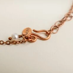 Novi Three Pearl Necklace: Dainty Adjustable Artisan Jewelry -Laurel Mercantile Store DSC05301