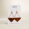 Novi Copper Diamond Full Dangle Earrings - Handmade Hammered Jewelry -Laurel Mercantile Store DSC05331