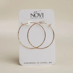 Novi 14k Gold Filled Hand-Hammered Hoop Earrings