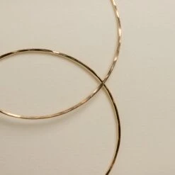 Novi 14k Gold Filled Hand-Hammered Hoop Earrings -Laurel Mercantile Store DSC05483