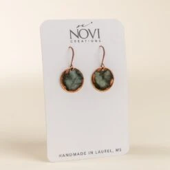 Handcrafted Upcycled Copper Dome Earrings from Historic Laurel, MS