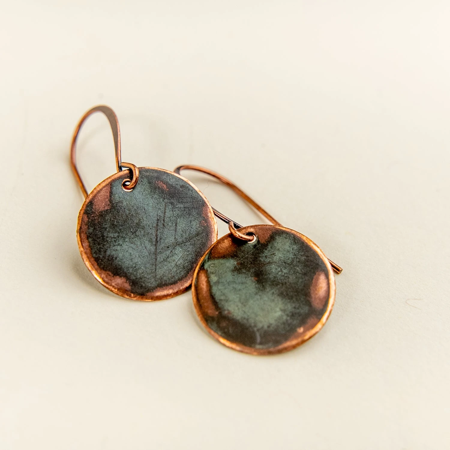 Handcrafted Upcycled Copper Dome Earrings from Historic Laurel, MS 4 Handcrafted Upcycled Copper Dome Earrings from Historic Laurel, MS - Image 2
