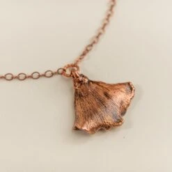Novi Nature In Copper Ginkgo Leaf Necklace - Handcrafted Real Leaf Jewelry -Laurel Mercantile Store DSC06106 Enhanced
