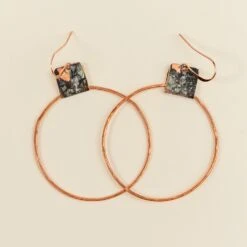 Upcycled Copper Bell Earrings - Handcrafted Historic District Jewelry -Laurel Mercantile Store DSC06398