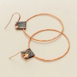 Upcycled Copper Bell Earrings - Handcrafted Historic District Jewelry -Laurel Mercantile Store DSC06402