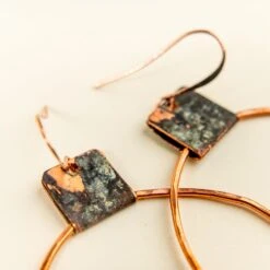 Upcycled Copper Bell Earrings - Handcrafted Historic District Jewelry -Laurel Mercantile Store DSC06420