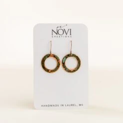 Handcrafted Upcycled Copper Circle Earrings: Historic Patina Edition