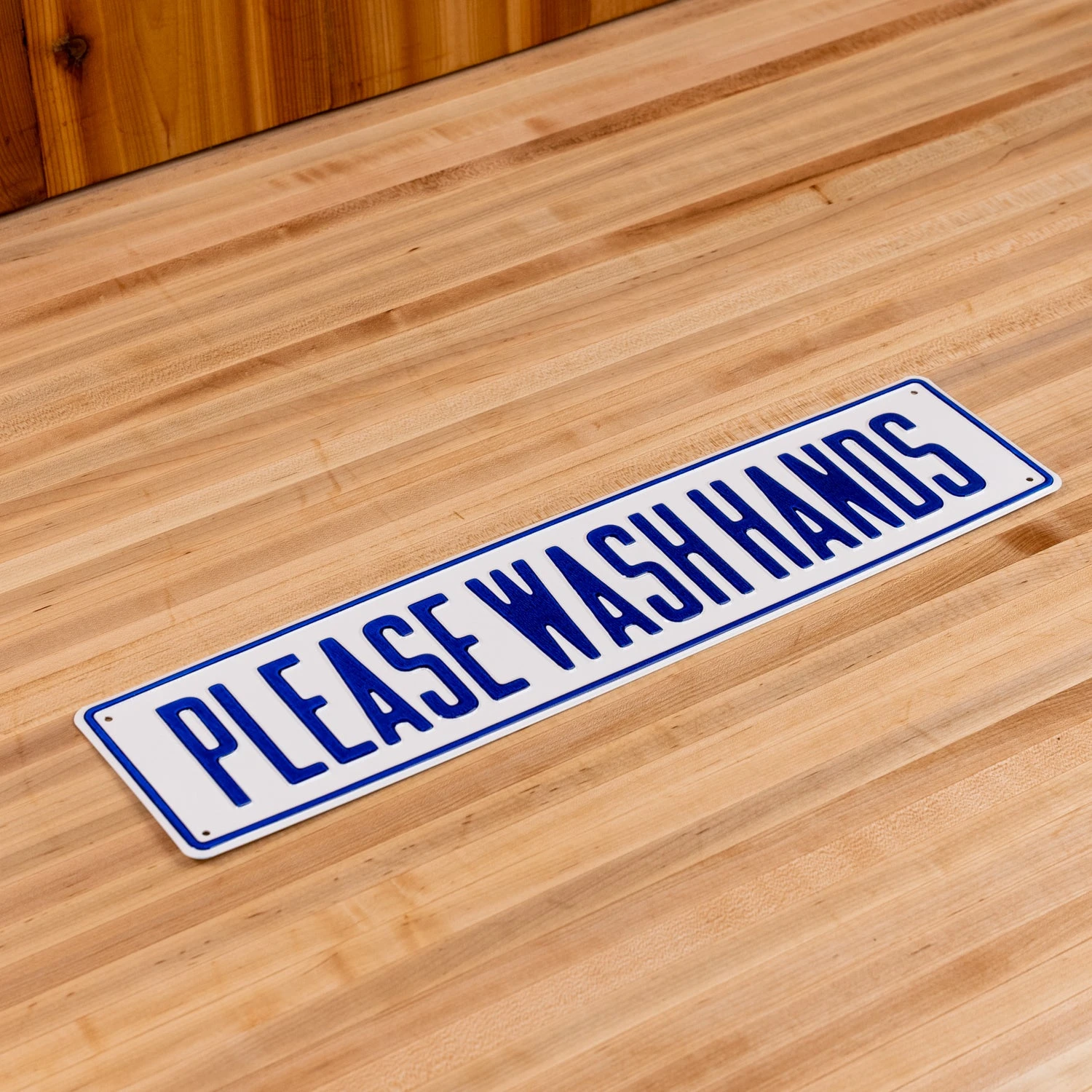 Irwin-Hodson Co. Please Wash Hands Embossed Metal Sign 4 Irwin-Hodson Co. Please Wash Hands Embossed Metal Sign - Image 2