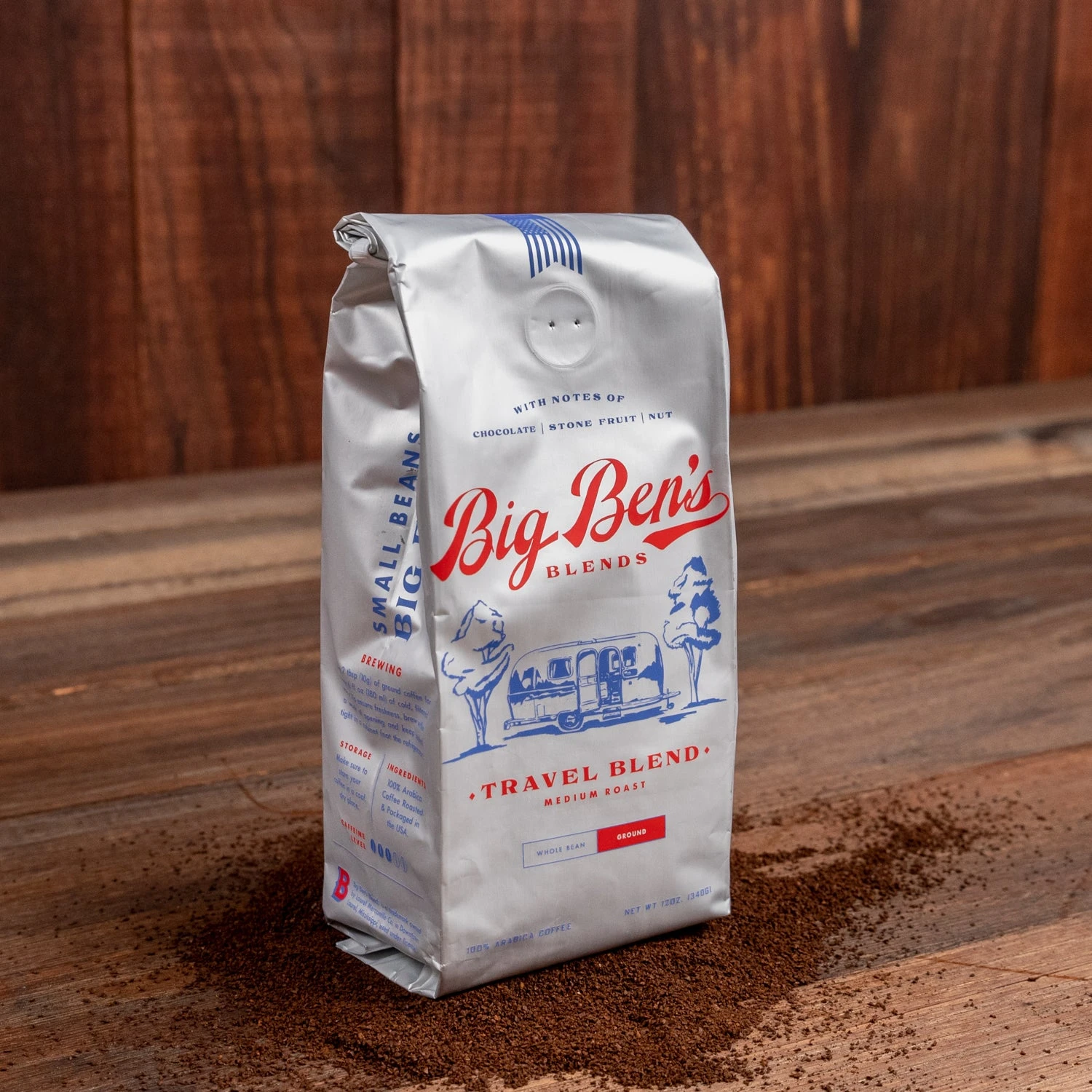 Big Ben's Travel Blend Ground Coffee - Medium Roast 12oz Bag 4 Big Ben's Travel Blend Ground Coffee - Medium Roast 12oz Bag - Image 2