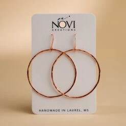 Novi Large Copper Hoops - Artisan Handmade Jewelry