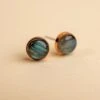 Novi Labradorite Studs: Handmade Gemstone Earrings 2 Novi Labradorite Studs: Handmade Gemstone Earrings -Laurel Mercantile Store DSC09577 Enhanced NR