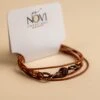 Novi Brown Leather Double Wrap Bracelet & Choker