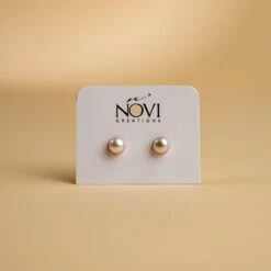 Novi Freshwater Pearl Stud Earrings - Handcrafted 8mm Jewelry 9 Novi Freshwater Pearl Stud Earrings - Handcrafted 8mm Jewelry -Laurel Mercantile Store DSC09733